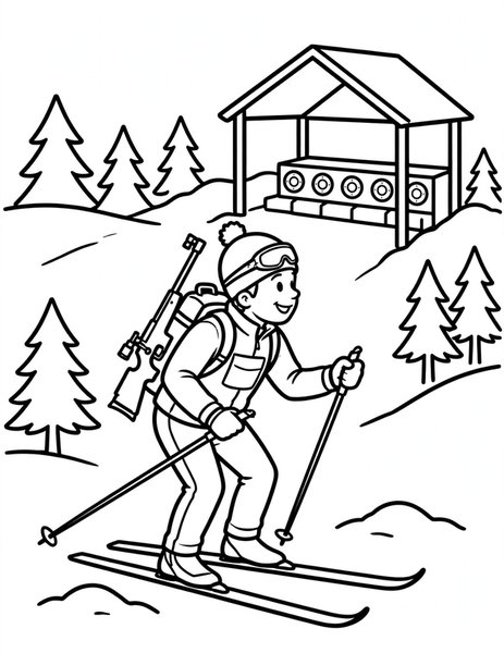 Biathlon Trail coloring page