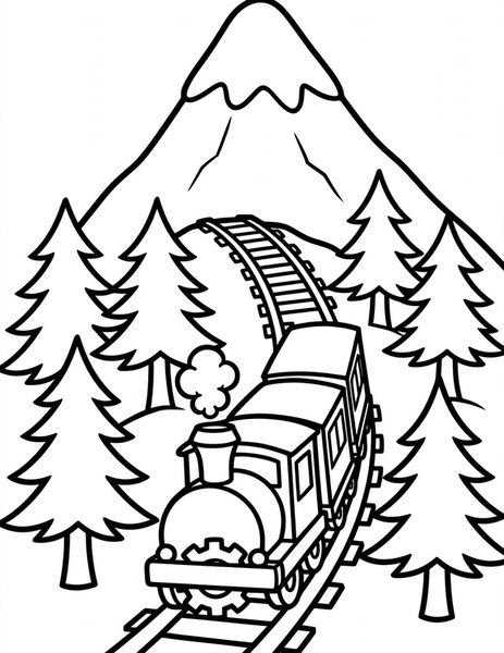 Cog Railway Climb coloring page