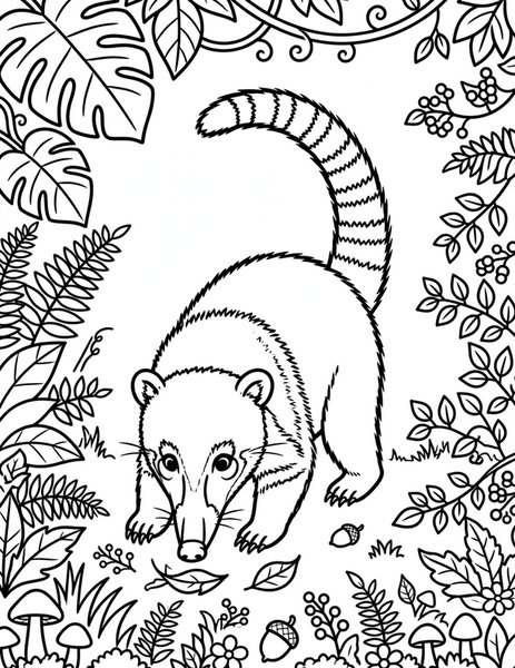 Coati Sniff coloring page
