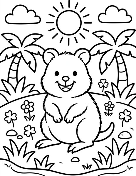 Quokka Smile coloring page
