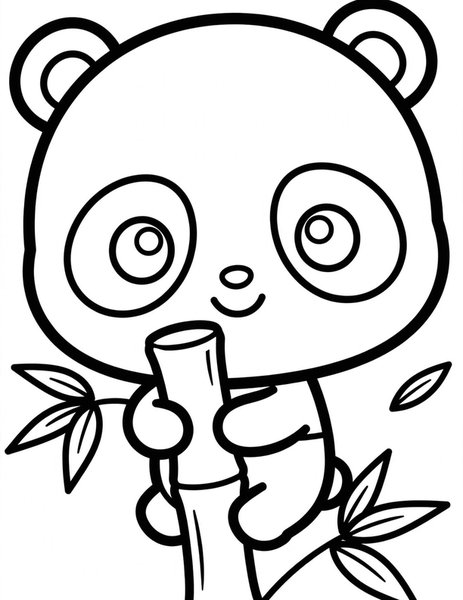 Kawaii Panda coloring page