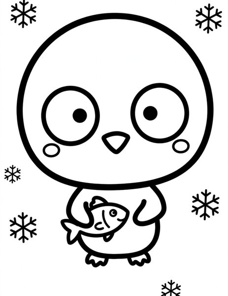 Kawaii Penguin coloring page