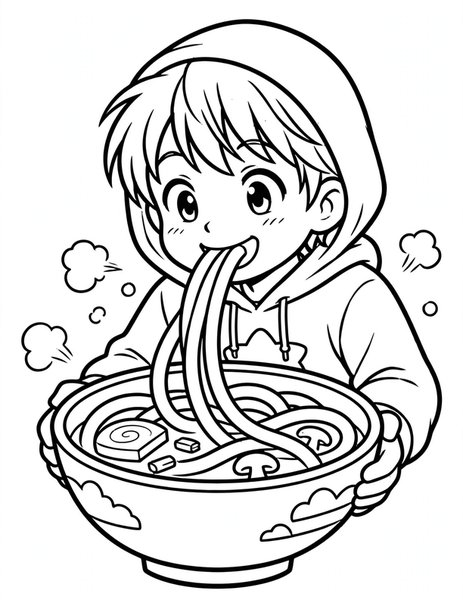 Udon Slurp coloring page