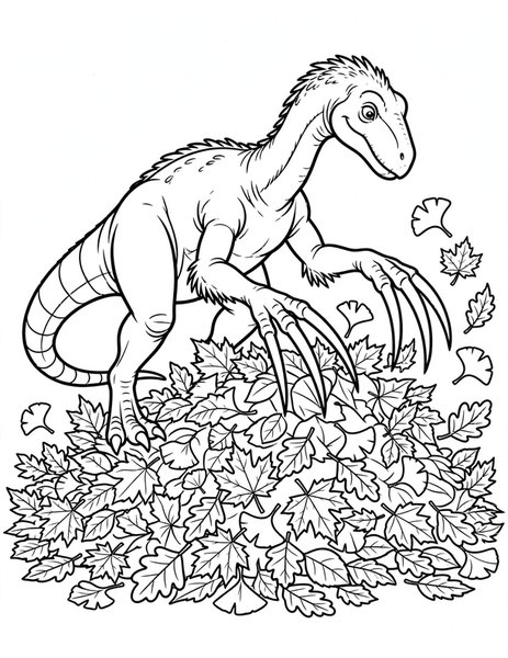 Therizinosaurus Leaf Rake coloring page