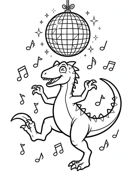 Deinonychus Disco coloring page