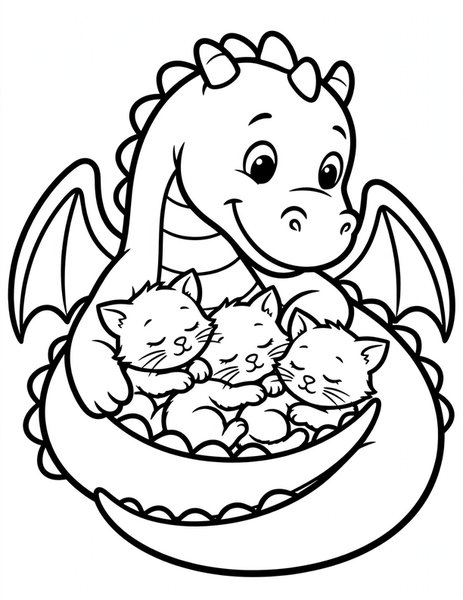 Kitten Cuddles coloring page