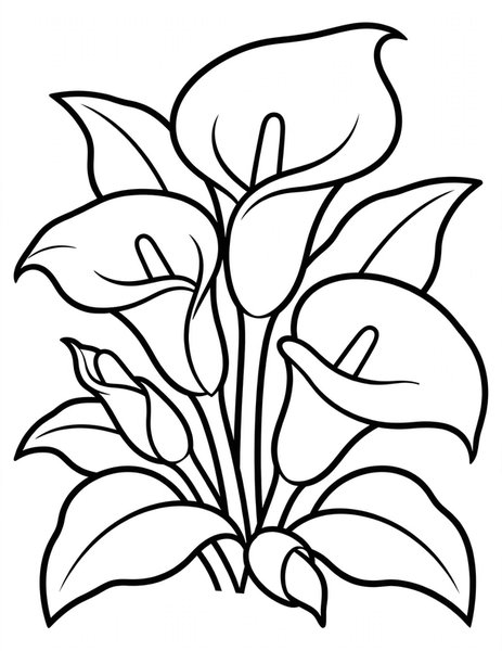 Calla Lily Elegance coloring page