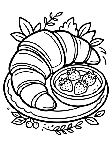 Butter Croissant coloring page