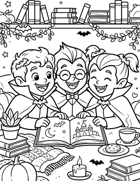 Vampire's Book Club coloring page