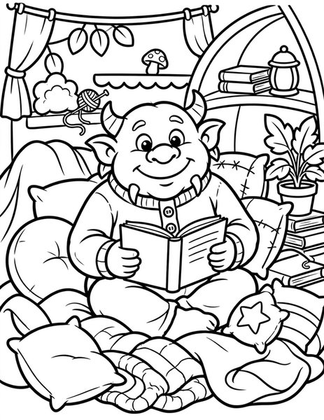 Ogre's Book Nook coloring page
