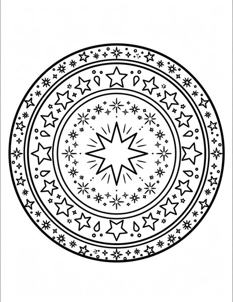 Stardust Mandala coloring page