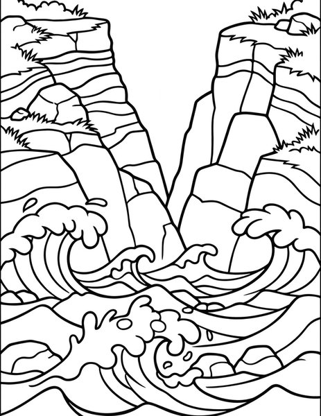 Sea Cliffs coloring page