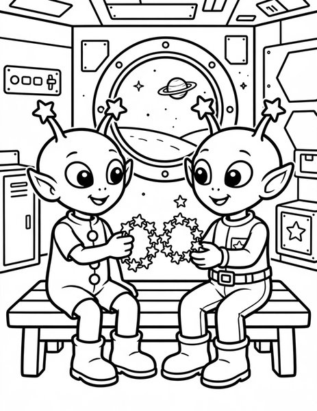 Alien Friendship Bracelets coloring page