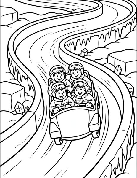 Bobsled Run coloring page
