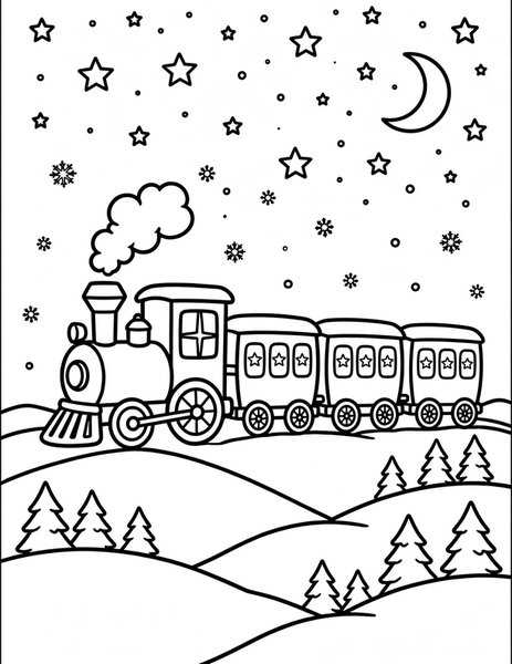 Sleeper Train Snooze coloring page