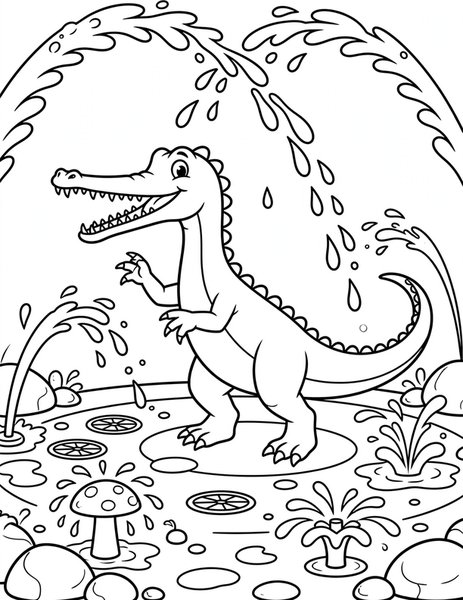 Suchomimus Splash Pad coloring page