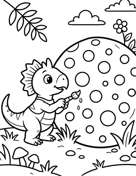 Psittacosaurus Paint Day coloring page