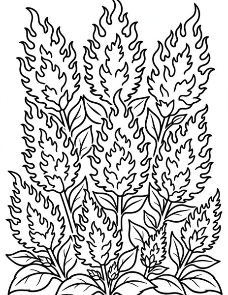 Celosia Flame coloring page