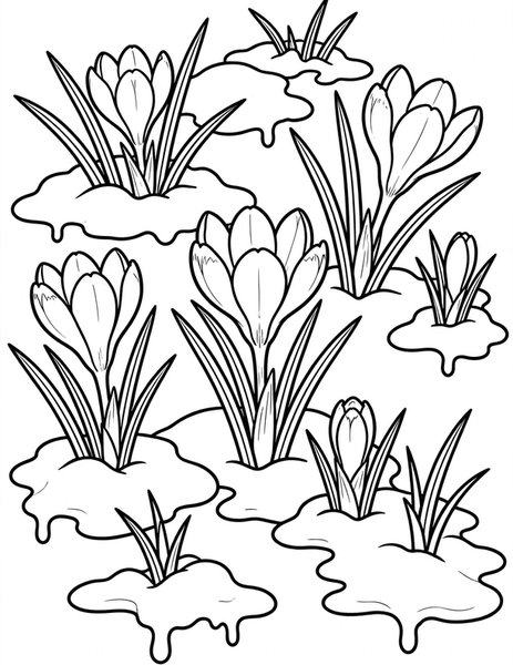 Crocus Snow Melt coloring page
