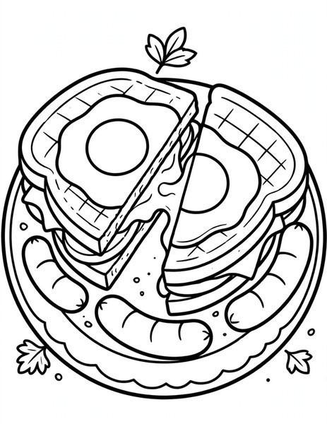 Breakfast Sandwich coloring page