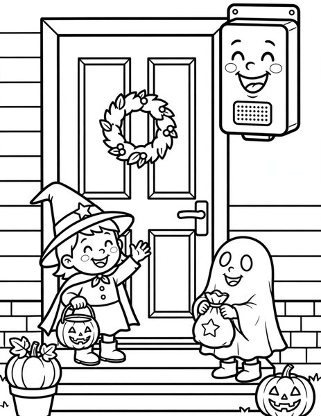 Giggling Doorbell coloring page