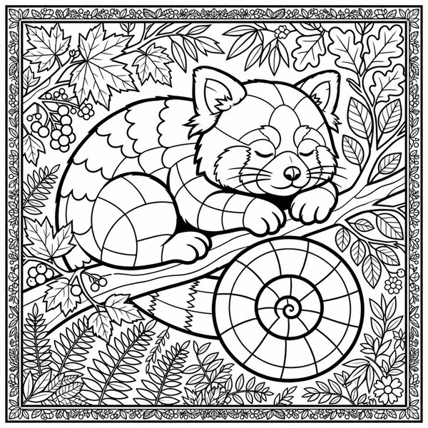 Red Panda coloring page