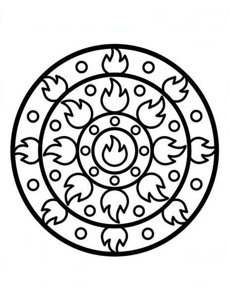 Ember Glow Mandala coloring page