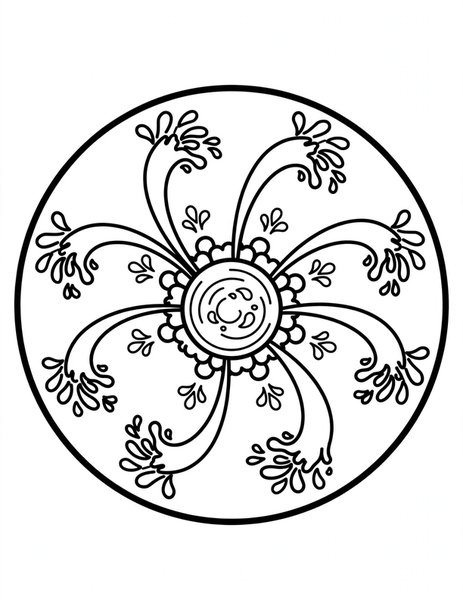 Geyser Spout Mandala coloring page