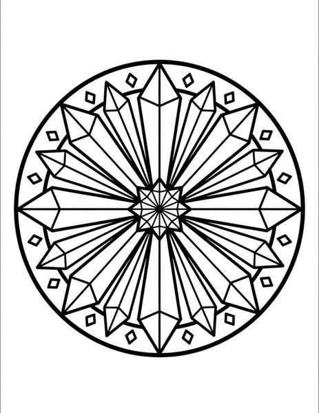 Crystal Cave Mandala coloring page