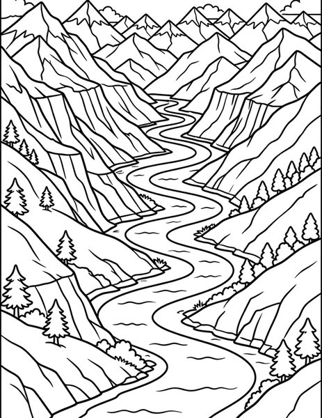 Fjord View coloring page
