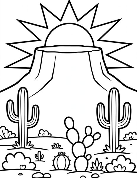 Desert Mesa coloring page