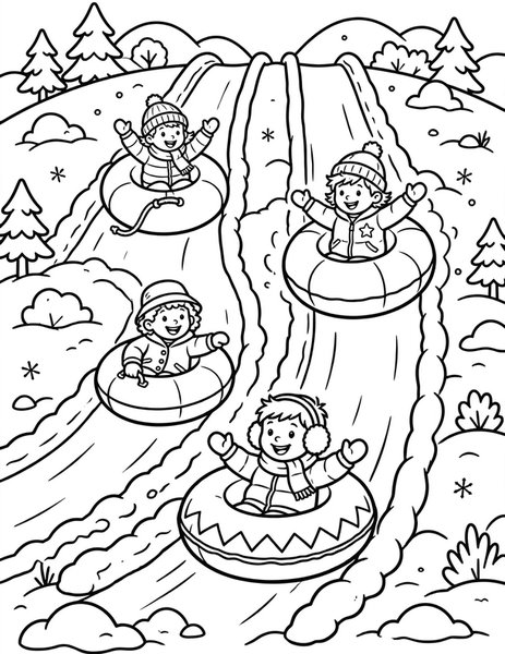 Snow Tube coloring page