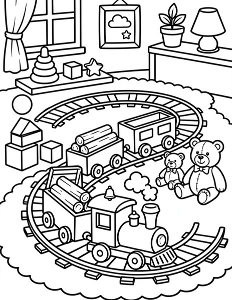 Toy Train Chug coloring page