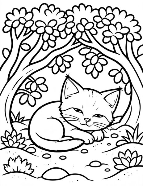 Sand Cat Nap coloring page