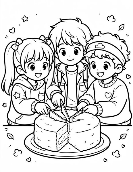 Fluffy Castella coloring page