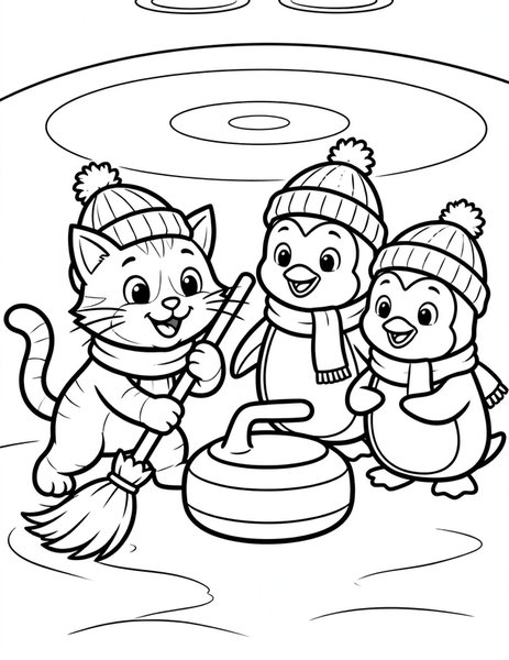 Cat Curling coloring page