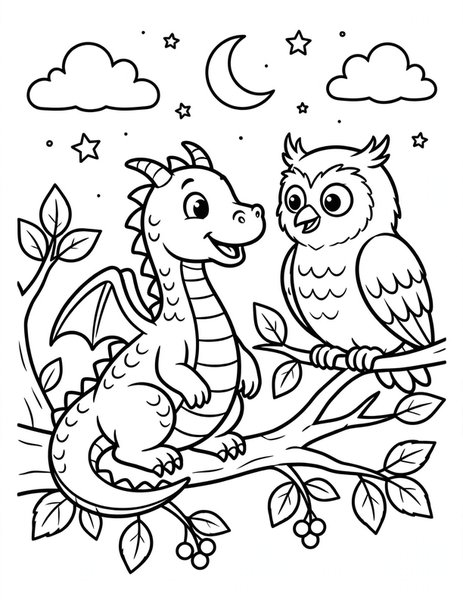 Owl Friend coloring page