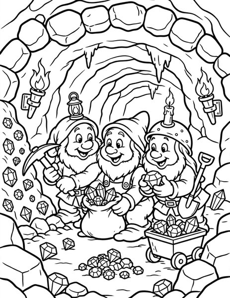 Dwarf Mine coloring page
