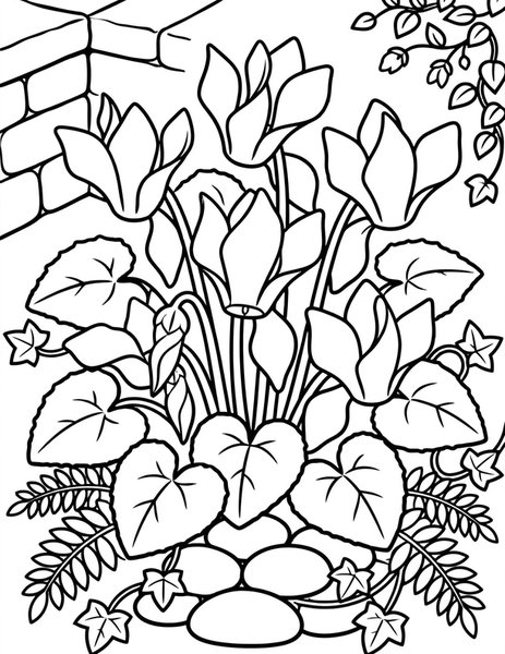 Cyclamen Charm coloring page