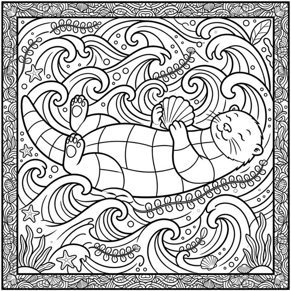 Otter coloring page