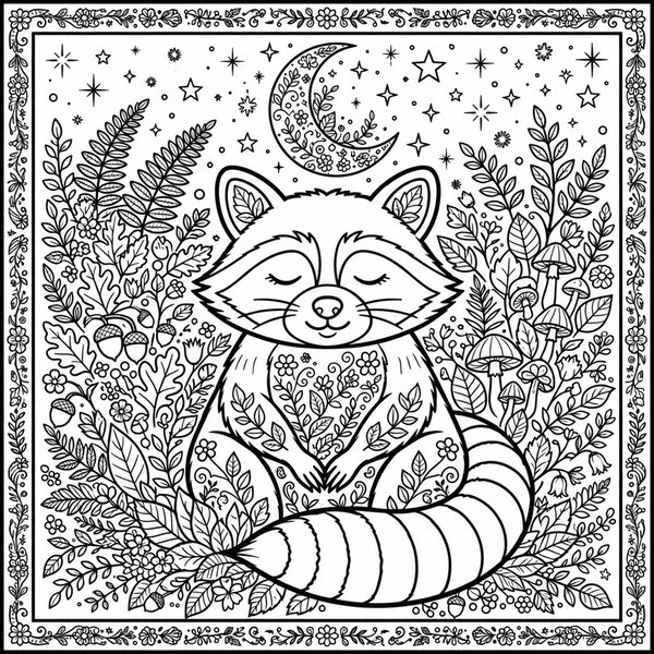 Raccoon coloring page