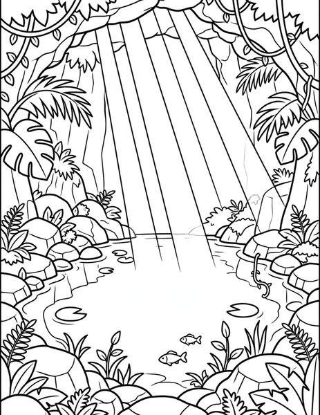 Cenote Swim coloring page