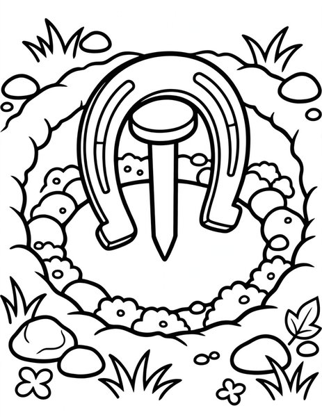 Horseshoe Pitch coloring page