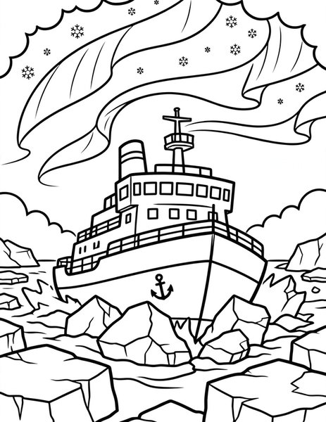 Icebreaker Voyage coloring page