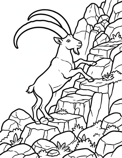 Ibex Climb coloring page