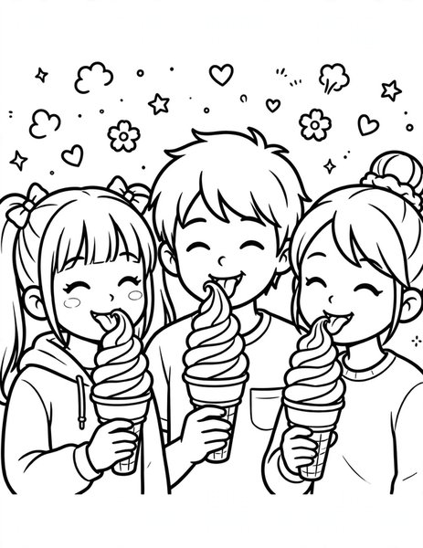 Soft Cream Swirl coloring page