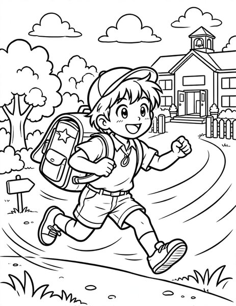 School Dash coloring page