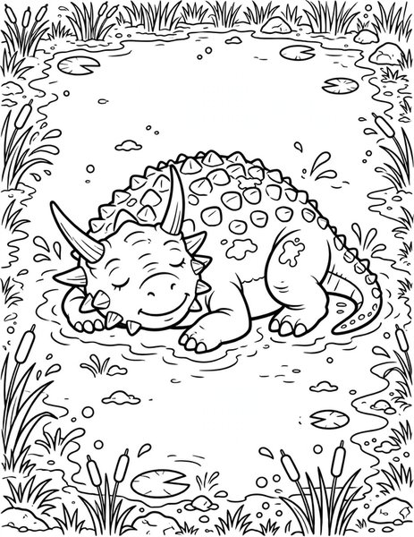 Nodosaurus Mud Mask coloring page