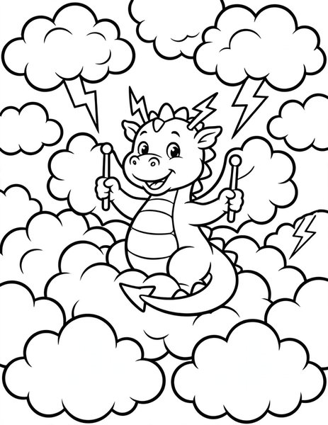 Cloud Drummer coloring page