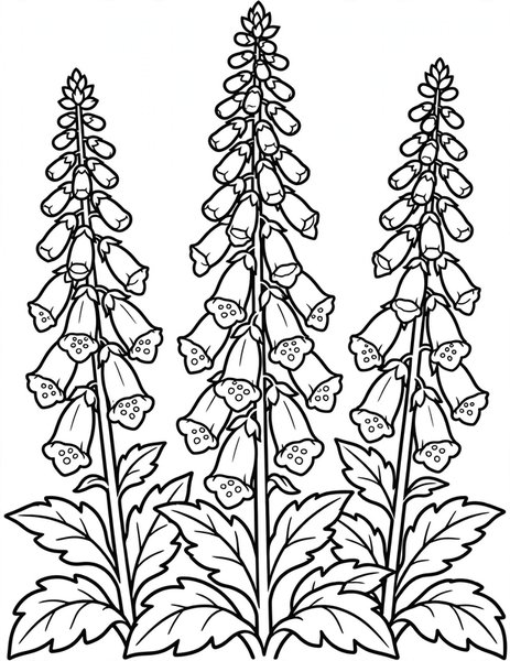 Foxglove Fairy Bells coloring page